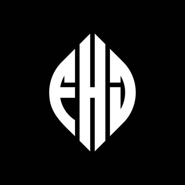 Дизайн Логотипу Fhj Кругової Літери Колом Формою Еліпса Fhj Еліпс — стоковий вектор