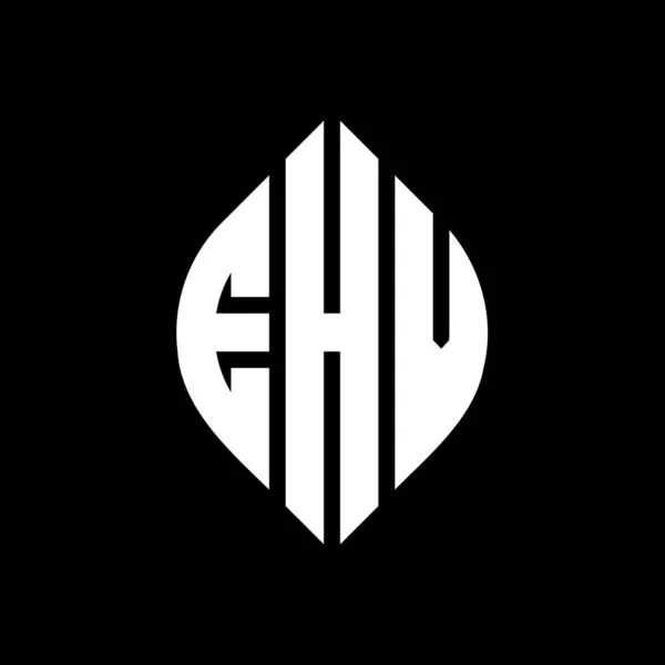 Дизайн Логотипу Ehv Кругової Літери Колом Формою Еліпса Ehv Еліпс — стоковий вектор