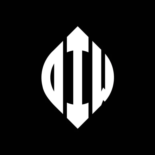 Diseño Logotipo Letra Círculo Diw Con Forma Círculo Elipse Letras — Vector de stock