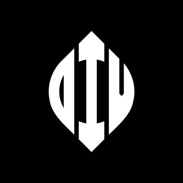 Div Circle Letter Logo Design Circle Ellipse Shape Div Ellipse — Stock Vector