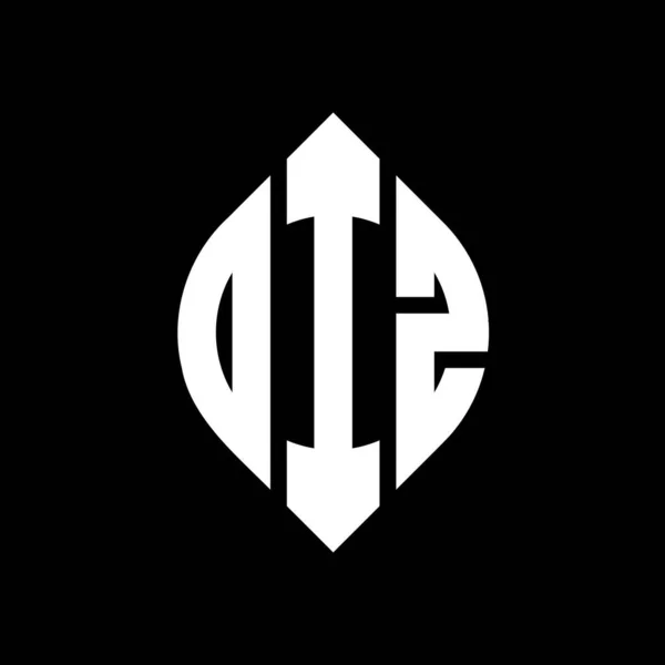 Дизайн Логотипа Круга Diz Формой Круга Эллипса Буквы Эллипса Diz — стоковый вектор