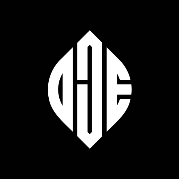 Dje Circle Letter Logo Design Circle Ellipse Shape Dje Ellipse — Stock Vector