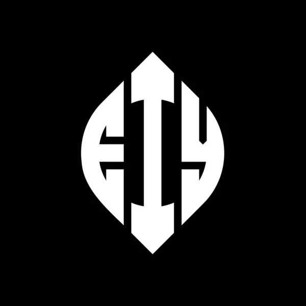Eiy Kreis Buchstabe Logo Design Mit Kreis Und Ellipsenform Eiy — Stockvektor