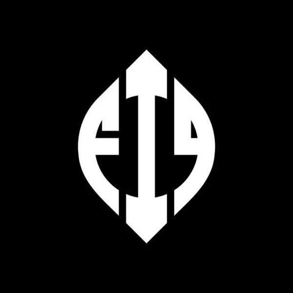 Fiq Circle Letter Logo Design Circle Ellipse Shape Fiq Ellipse — Stock Vector