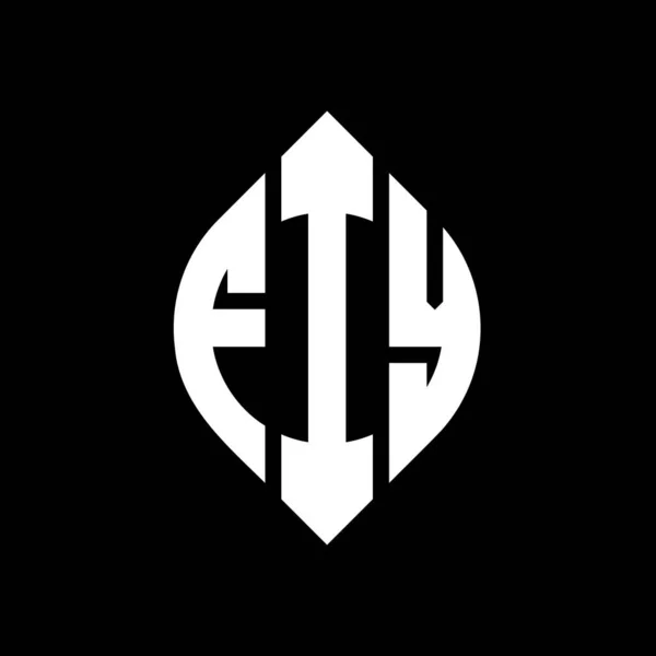 Fiy Cercle Lettre Logo Design Avec Cercle Ellipse Forme Fiy — Image vectorielle