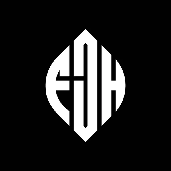 Fjh Circle Letter Logo Design Circle Ellipse Shape Fjh Ellipse — Stock Vector