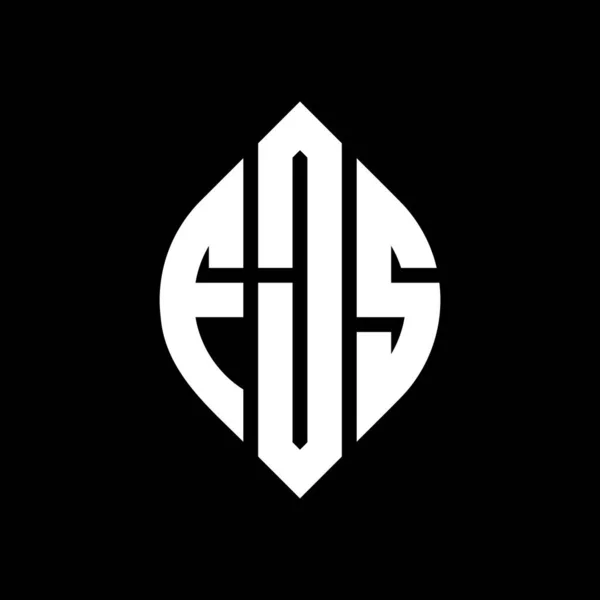 Дизайн Логотипа Круга Fjs Кружком Эллипсом Fjs Эллиптические Буквы Типографским — стоковый вектор