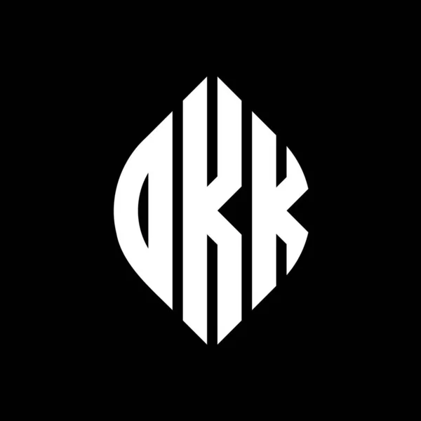 Projekt Logo Litery Okręgu Dkk Okręgiem Elipsą Litery Eliptyczne Dkk — Wektor stockowy