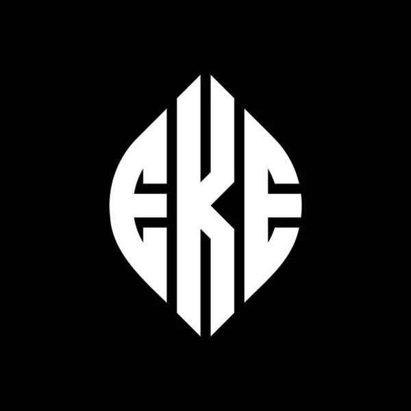 Дизайн Логотипа Круга Eke Формой Круга Эллипса Eke Эллиптические Буквы — стоковый вектор