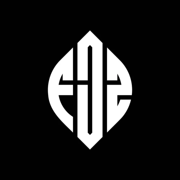 Fjz Cirkel Letter Logo Ontwerp Met Cirkel Ellips Vorm Fjz — Stockvector