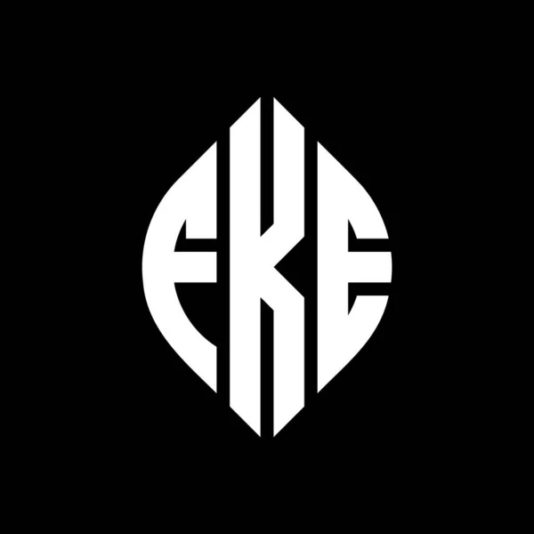 Дизайн Логотипа Круга Fke Кружком Эллипсом Буквы Эллипса Fke Типографским — стоковый вектор