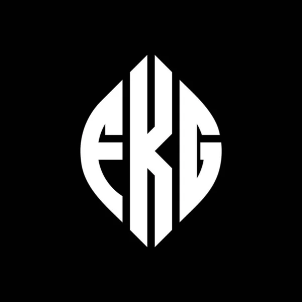 Форма Логотипа Круга Fkg Кругом Эллипсом Буквы Эллипса Fkg Типографским — стоковый вектор