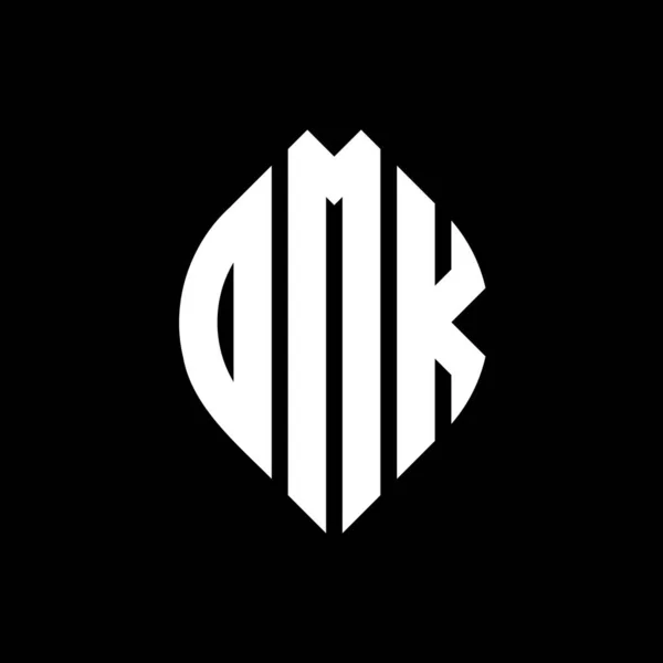 Dmk Circle Letter Logo Design Circle Ellipse Shape Dmk Ellipse — Stock Vector