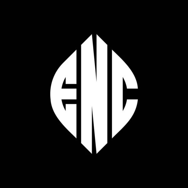 Конструкция Логотипа Круга Enc Формой Круга Эллипса Enc Эллиптические Буквы — стоковый вектор