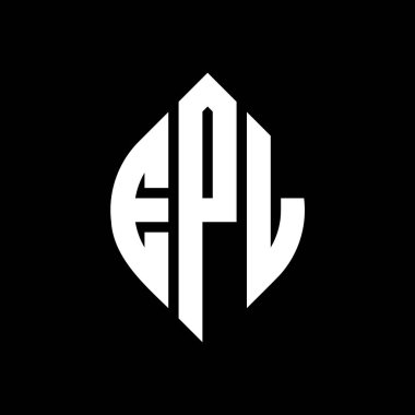 Çember ve elips şekilli EPL daire harf logosu tasarımı. Tipografik biçimli EPL elips harfleri. Üç baş harf daire şeklinde bir logo oluşturuyor. EPL Çember Amblemi Soyut Monogram Harf İşaretleyici Vektörü.