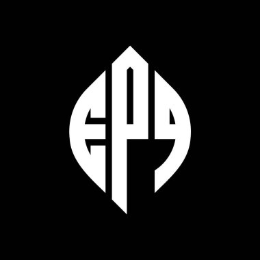 Çember ve elips şekilli EPQ daire harf logosu tasarımı. EPQ elips harfleri tipografik tarzda. Üç baş harf daire şeklinde bir logo oluşturuyor. EPQ Çemberi Amblemi Soyut Monogram Harf İşaretleyici Vektörü.