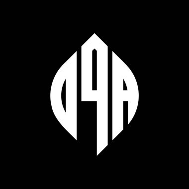 Daire ve elips şekilli DQA daire harf logosu tasarımı. DQA elips harfleri tipografik tarzda. Üç baş harf daire şeklinde bir logo oluşturuyor. DQA Çember Amblemi Soyut Monogram Harf İşaretleyici Vektörü.