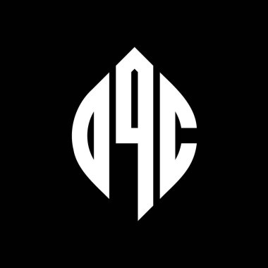 Daire ve elips şekilli DQC daire harf logosu tasarımı. Tipografik biçimli DQC elips harfleri. Üç baş harf daire şeklinde bir logo oluşturuyor. DQC Çember Amblemi Soyut Monogram Harf İşaretleyici Vektörü.