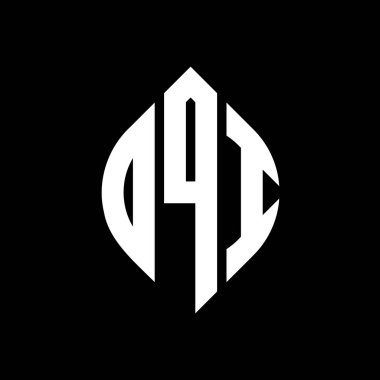 Daire ve elips şekilli DQI daire harf logosu tasarımı. DQI elips harfleri tipografik tarzda. Üç baş harf daire şeklinde bir logo oluşturuyor. DQI Çember Amblemi Soyut Monogram Harf İşaretleyici Vektörü.