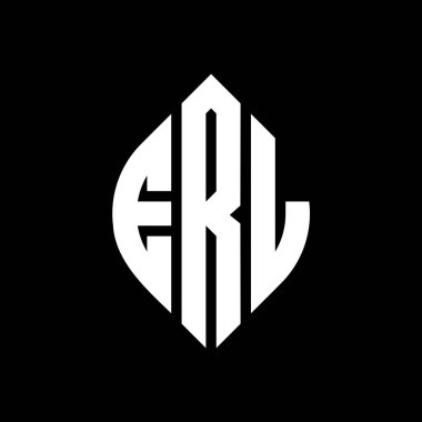 Çember ve elips şekilli ERL daire harf logosu tasarımı. Typographic tarzında ERL elips harfleri. Üç baş harf daire şeklinde bir logo oluşturuyor. ERL Çember Amblemi Soyut Monogram Harf İşaretleyici Vektörü.