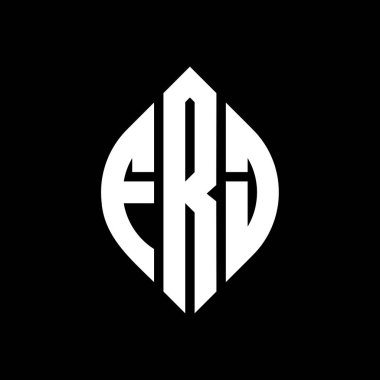 Çember ve elips şekilli FRJ daire şeklinde harf logosu tasarımı. FRJ elips harfleri tipografik tarzda. Üç baş harf daire şeklinde bir logo oluşturuyor. FRJ Çember Amblemi Soyut Monogram Harf İşaretleyici Vektörü.