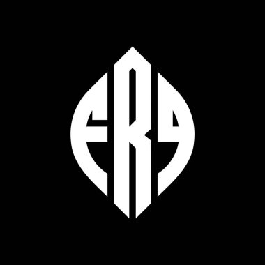 Çember ve elips şekilli FRQ daire harf logosu tasarımı. FRQ elips harfleri tipografik tarzda. Üç baş harf daire şeklinde bir logo oluşturuyor. FRQ Çember Amblemi Soyut Monogram Harf İşaretleyici Vektörü.