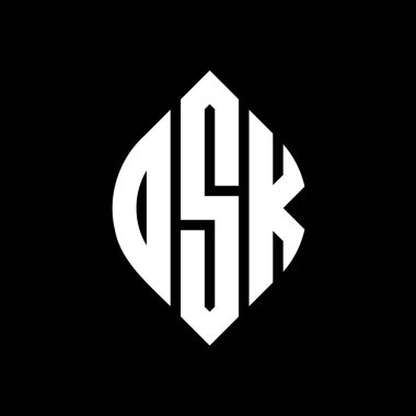 Daire ve elips şekilli DSK daire harf logosu tasarımı. Tipografik biçimli DSK elips harfleri. Üç baş harf daire şeklinde bir logo oluşturuyor. DSK Çember Amblemi Soyut Monogram Harf İşaretleyici Vektörü.