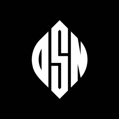 Daire ve elips şekilli DSN daire harf logosu tasarımı. Tipografik biçimli DSN elips harfleri. Üç baş harf daire şeklinde bir logo oluşturuyor. DSN Çember Amblemi Soyut Monogram Harf İşaretleyici Vektörü.