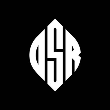 Daire ve elips şekilli DSR daire harf logosu tasarımı. DSR elips harfleri tipografik tarzda. Üç baş harf daire şeklinde bir logo oluşturuyor. DSR Çember Amblemi Soyut Monogram Harf İşaretleyici Vektörü.