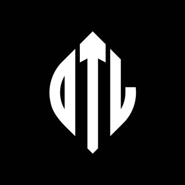 Daire ve elips şekilli DTL daire harf logosu tasarımı. Tipografik biçimli DTL elips harfleri. Üç baş harf daire şeklinde bir logo oluşturuyor. DTL Çember Amblemi Soyut Monogram Harf İşaretleyici Vektörü.