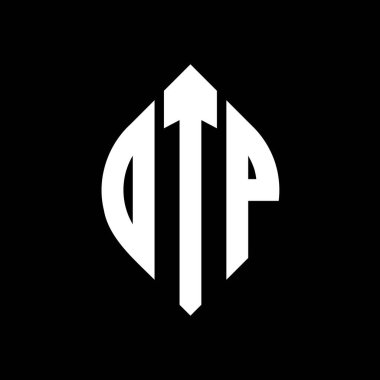 Daire ve elips şekilli DTP daire harf logosu tasarımı. Tipografik biçimli DTP elips harfleri. Üç baş harf daire şeklinde bir logo oluşturuyor. DTP Çember Amblemi Soyut Monogram Harf İşaretleyici Vektörü.