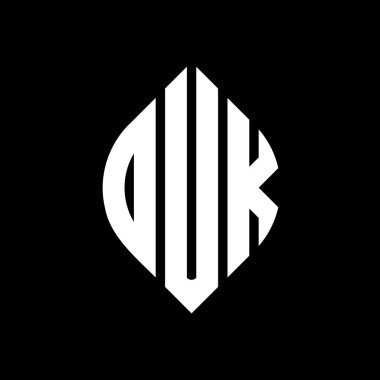 Daire ve elips şekilli DUK daire harf logosu tasarımı. DUK elips harfleri tipografik tarzda. Üç baş harf daire şeklinde bir logo oluşturuyor. DUK Çember Amblemi Soyut Monogram Harf İşaretleyici Vektörü.