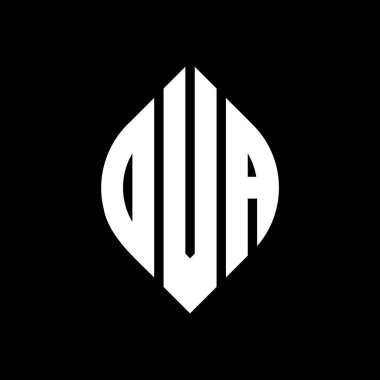 Daire ve elips şekilli DVA daire harf logosu tasarımı. Tipografik biçimli DVA elips harfleri. Üç baş harf daire şeklinde bir logo oluşturuyor. DVA Çember Amblemi Soyut Monogram Harf İşaretleyici Vektörü.