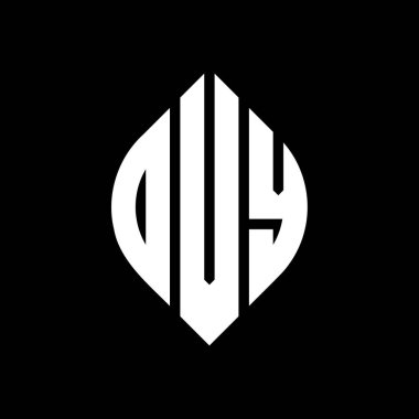 Daire ve elips şekilli DVY daire harf logosu tasarımı. Tipografik biçimli DVY elips harfleri. Üç baş harf daire şeklinde bir logo oluşturuyor. DVY Çemberi Amblemi Soyut Monogram Harf İşaretleyici Vektörü.