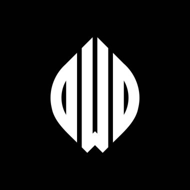 Daire ve elips şekilli DWD daire harf logosu tasarımı. DWD elips harfleri tipografik tarzda. Üç baş harf daire şeklinde bir logo oluşturuyor. DWD Çember Amblemi Soyut Monogram Harf İşaretleyici Vektörü.