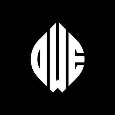 Daire şeklinde ve elips şekilli DWE daire şeklinde harf logosu tasarımı. DWE elips harfleri tipografik tarzda. Üç baş harf daire şeklinde bir logo oluşturuyor. DWE Çember Amblemi Soyut Monogram Harf İşaretleme Vektörü.