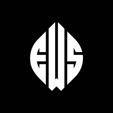 Çember ve elips şekilli EWS daire harf logosu tasarımı. Tipografik biçimli EWS elips harfleri. Üç baş harf daire şeklinde bir logo oluşturuyor. EWS Çember Amblemi Soyut Monogram Harf İşaretleyici Vektörü.