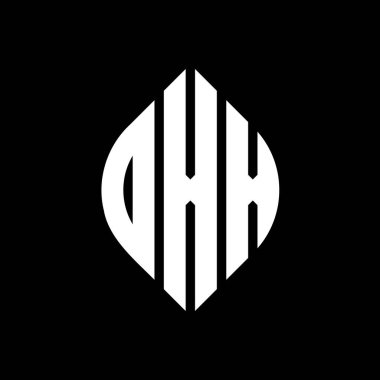 Daire ve elips şekilli DXX daire harf logosu tasarımı. Tipografik biçimli DXX elips harfleri. Üç baş harf daire şeklinde bir logo oluşturuyor. DXX Çember Amblemi Soyut Monogram Harf İşaretleyici Vektörü.