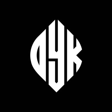 Daire ve elips şekilli DYK daire harf logosu tasarımı. Typographic tarzında DYK elips harfleri. Üç baş harf daire şeklinde bir logo oluşturuyor. DYK Çember Amblemi Soyut Monogram Harf İşaretleyici Vektörü.