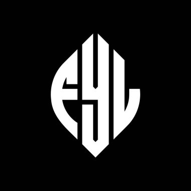 Çember ve elips şekilli FYL daire harf logosu tasarımı. Typographic tarzında elips harfler. Üç baş harf daire şeklinde bir logo oluşturuyor. FYL Çember Amblemi Soyut Monogram Harf İşaretleyici Vektörü.
