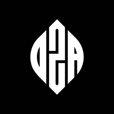 Daire ve elips şekilli DZA daire harf logosu tasarımı. Tipografik tarzda DZA elips harfleri. Üç baş harf daire şeklinde bir logo oluşturuyor. DZA Çember Amblemi Soyut Monogram Harf İşaretleyici Vektörü.