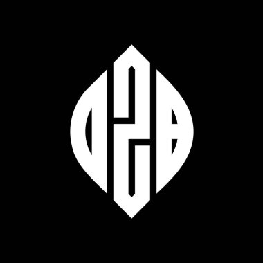 Daire ve elips şekilli DZB daire harf logosu tasarımı. Tipografik biçimli DZB elips harfleri. Üç baş harf daire şeklinde bir logo oluşturuyor. DZB Çember Amblemi Soyut Monogram Harf İşaretleyici Vektörü.