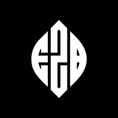 Çember ve elips şekilli EZB daire harf logosu tasarımı. Tipografik biçimli EZB elips harfleri. Üç baş harf daire şeklinde bir logo oluşturuyor. EZB Çember Amblemi Soyut Monogram Harf İşaretleyici Vektörü.