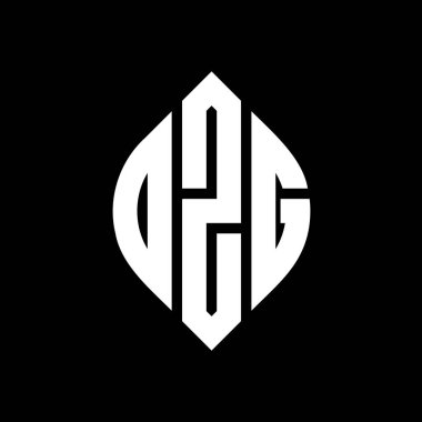 Daire ve elips şekilli DZG daire harf logosu tasarımı. Tipografik biçimli DZG elips harfleri. Üç baş harf daire şeklinde bir logo oluşturuyor. DZG Çember Amblemi Soyut Monogram Harf İşaretleyici Vektörü.