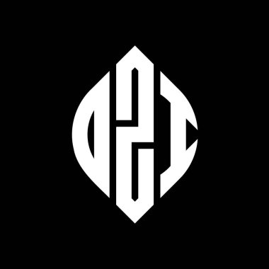 Daire ve elips şekilli DZI daire harf logosu tasarımı. DZI elips harfleri tipografik tarzda. Üç baş harf daire şeklinde bir logo oluşturuyor. DZI Çemberi Amblemi Soyut Monogram Harf İşaretleyici Vektörü.