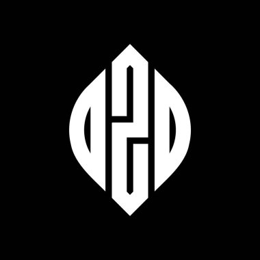 Daire ve elips şekilli DZO daire harf logosu tasarımı. Typographic tarzında DZO elips harfleri. Üç baş harf daire şeklinde bir logo oluşturuyor. DZO Çemberi Amblemi Soyut Monogram Harf İşaretleyici Vektörü.