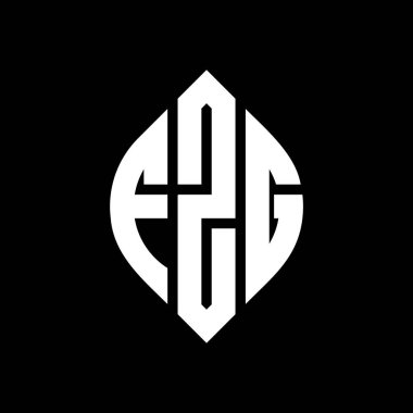 Çember ve elips şekilli FZG daire harf logosu tasarımı. Tipografik biçimli FZG elips harfleri. Üç baş harf daire şeklinde bir logo oluşturuyor. FZG Çember Amblemi Soyut Monogram Harf İşaretleyici Vektörü.