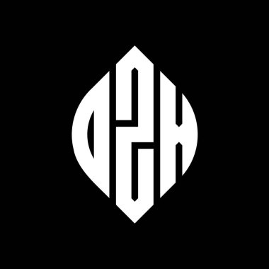 Daire ve elips şekilli DZX daire harf logosu tasarımı. Tipografik biçimli DZX elips harfleri. Üç baş harf daire şeklinde bir logo oluşturuyor. DZX Çember Amblemi Soyut Monogram Harf İşaretleyici Vektörü.