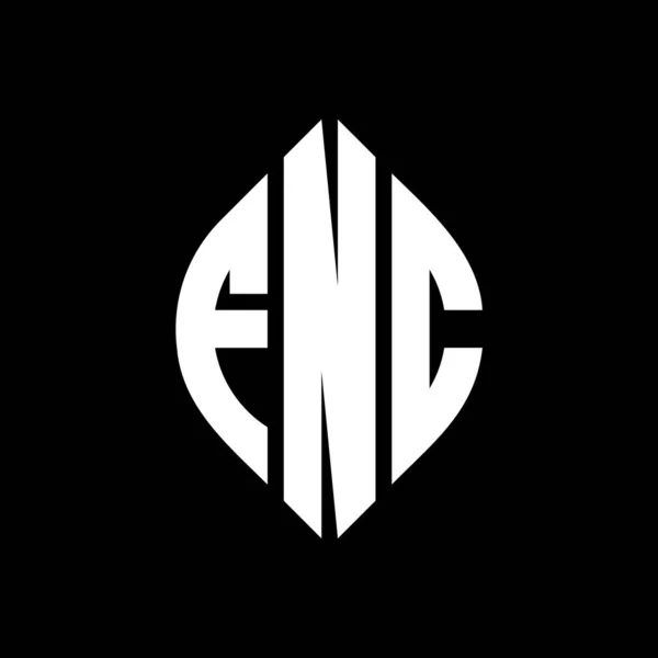 Fnc Cerchio Lettera Logo Design Con Cerchio Forma Ellittica Lettere — Vettoriale Stock