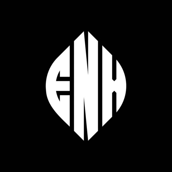 Конструкция Логотипа Окружности Enx Формой Круга Эллипса Enx Эллиптические Буквы — стоковый вектор
